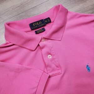 Polo Ralph Lauren Polo Shirt Mens XL Custom Fit Pink Stretch Mesh Short Sleeve